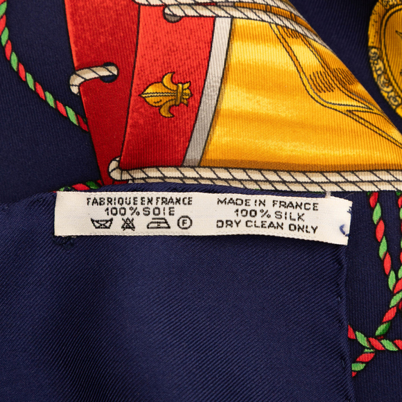 Pre-Loved Hermes Les Tambours Silk Scarf 90 - Picture 5 of 5